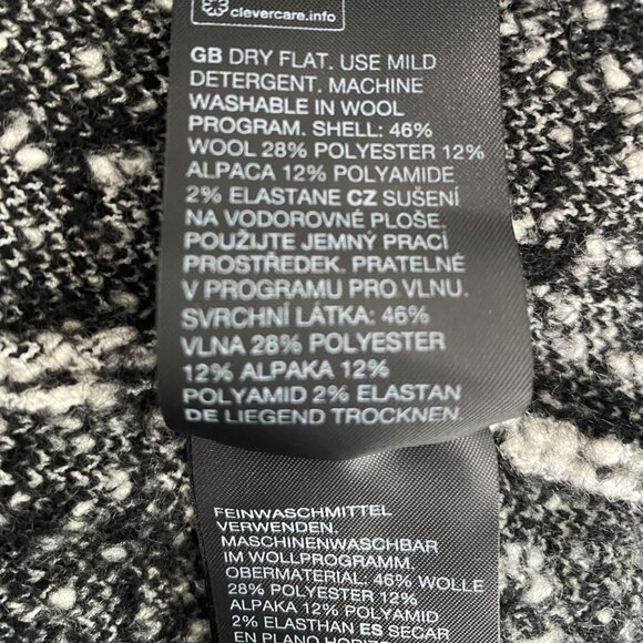 & Other Stories Wool Alpaca Blend Houndstooth Dress Black White - Picture 14 of 14